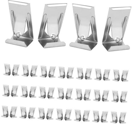 Ganci per Appendere Quadri in Ferro Argento, 50 Pezzi per Cornici | Clip per Telai in Legno e Letto 3d, Non Danneggiano Bordo, Facili da Installare e Rimuovere