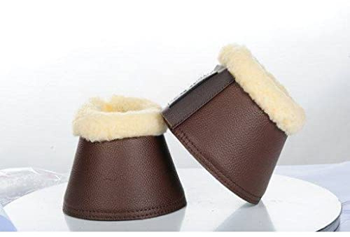 HKM 8503 Hufglocken Comfort Lederimitat mit Polsterung, Sprungglocken, S, Dunkelbraun