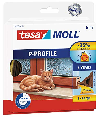tesa Moll CLASSIC PProfil Gummidichtung, braun, 9 mm x 6 m