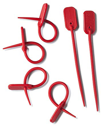 Zeal Silicone Bag Ties, Red, One Size