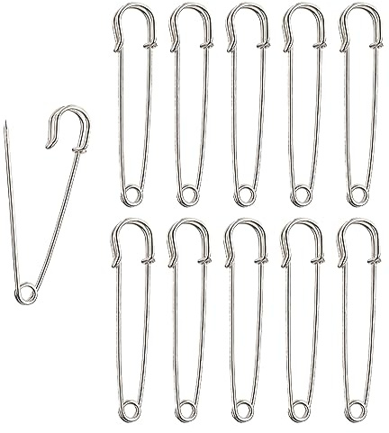 The Bead Shop Kilt-Pins | Große Sicherheitsnadeln 76 mm (Packung mit 10 Stück) Robuste Abdecknadeln