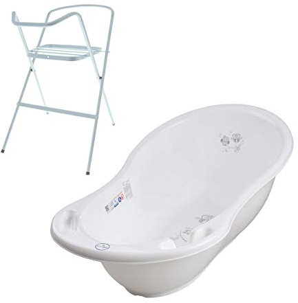 Mon Mobilier Design Baignoire bébé thermomètre Blanc Owls 102 cm + Pied