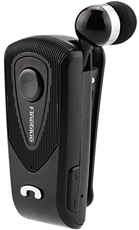 Fineblue Oreillette Bluetooth F930 Business, Appel Clair Mains Libres, Smart One Drag Two, Clip De Collier, Câble Rétractable, Écouteur Intra-Auricula - Noir