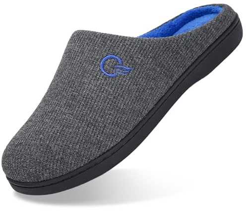 Mishansha Ciabatte Casa Invernali Uomo Pantofole Memory Foam Caldo Comode Antiscivolo Home Scarpe Interno e Esterno Grigio 46/47