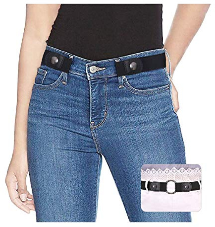 SUOSDEY Elastischer Gürtel Damen, Unsichtbarer Gürtel für Jeans Hosen Justierbar Stretchgürtel für Damen Herren