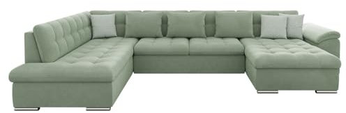 Mirjan24 Eckcouch Ecksofa Niko, Design Sofa Couch mit Schlaffunktion U-Sofa Große Farbauswahl Wohnlandschaft (Ecksofa Rechts, Uttario Ve. 2954 + Uttario Ve. 2954 + Evo 29)