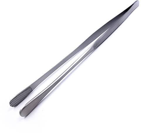 figg Grillzange Edelstahl groß - Küchenpinzette 30 cm lang mit Anti-Rutsch Rillen - Küchenzange geeignet als Bratzange Fleischpinzette Kochpinzette oder Servier Zange