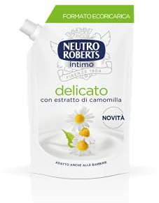 Neutro Roberts, Ecoricarica Detergente Intimo Delicato, Ricarica Detergente per l'Igiene Intima con Camomilla, 100% Naturale - Adatto a Pelli Sensibili, Per Donne e Bambini - Flaconi da 400 ml