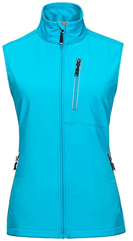 33,000ft Gilet da Donna per l'outdoor, Giacca Softshell Senza Maniche, Gilet da Corsa Leggero, Antivento, Impermeabile e Traspirante, Gilet Sportivo Casual, Blu M