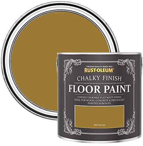 Rust-Oleum braun strapazierfähige, kratzfeste Bodenfarbe für Holz und Beton - Senfbraun 2,5 Litres