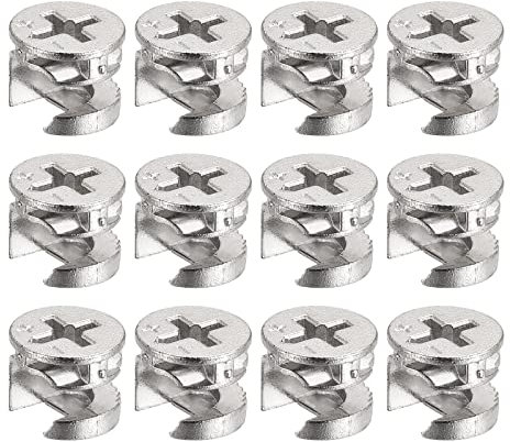 sourcing map Leva Bloqueo Tuerca para Muebles, 12uds 11,65x9,8mm Junta Conector Bloqueo Tuercas Muebles Conexión Leva Accesorios