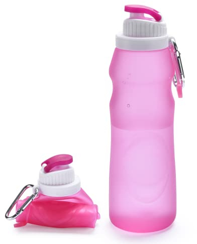 HYDRATE Faltbare Trinkflasche - BPA-freie Wasserflasche Faltbar Mit Auslaufsicherem Design - 550 ml Tragbare Flasche Für Heiß Und Kalt - Ideal Für Zuhause Sport Festival Büro Reisen