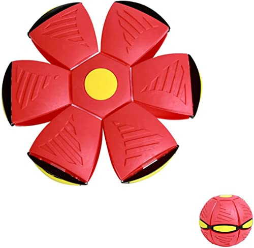 Bola voladora de platillo volador de juguete para mascotas, juguete de platillo volador, bola de platillo volador para mascotas, (rojo)