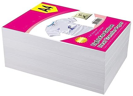 DAVBIR T-Shirt-Stoff, Baumwolle, Inkjet-Transferpapier, Stoff, Sublimationspapier, 21 x 29 cm, weiße Farbe, helles Wärmetransferpapier perfection (Color : 100sheets)