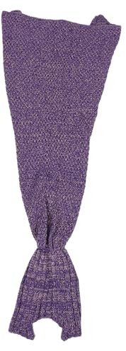 Holibanna Meerjungfrauenschwanz-Decke Für Kinder Acryl-strickdecke Mit Raffinierten Nähten Warm Im Winter Und Kühler Im Sommer