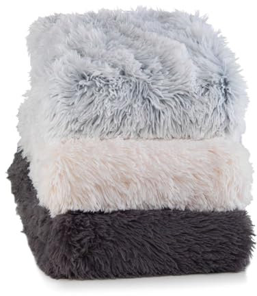 MALIKA Polar Flokati Spannbettlaken 180x200 cm - Kuschelig Warm - Fleece Plüsch - Winter Cashmere-Touch Bettlaken Spannbetttuch Laken für Wohlfühl Garantie, Farbe:Anthrazit