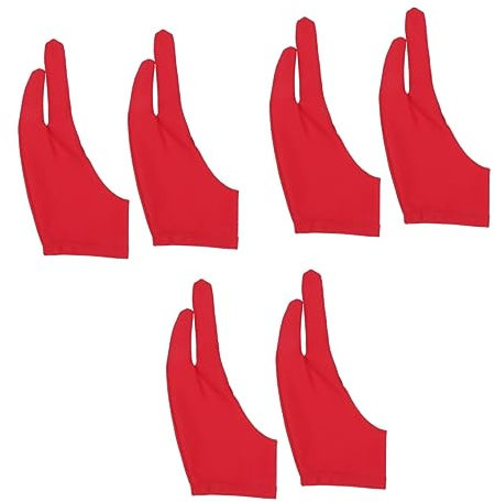 FRCOLOR 6pcs Artist Two Finger Glove for Drawing Sketch Curved Gloves for Tattoo and Craft Work