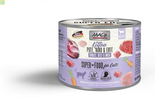 MACs Cat Kitten Pute, Rind & Ente Getreidfrei 200g Größe 6 x 200g
