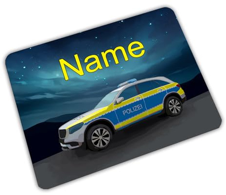 Vesperbrettchen personalisiert mit Name, Polizei | Frühstücksbrettchen, Brotzeitbrettchen, Schneidebrettchen, mit Motiv, für Kinder