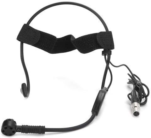 Beufee Micrófono con Auriculares, Micrófono Omnidireccional De 3 Pines, Micrófono De Condensador, Micrófono con Diadema para Conferencias, Actuaciones En Vivo