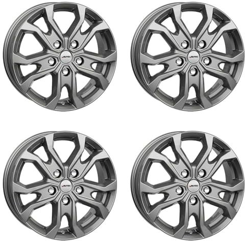 4x AUTEC Felgen Alufelgen KISO 6.5x16 ET66 5x130 Titansilber kompatibel mit Fiat Ducato
