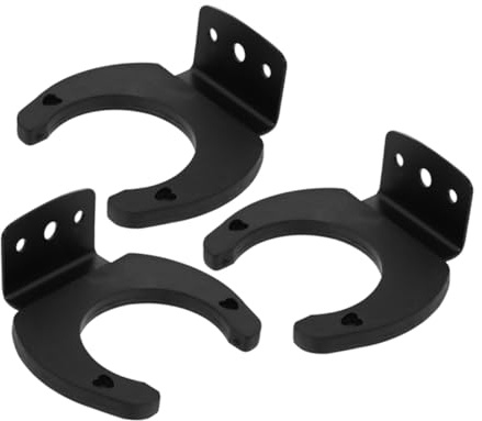 3 Stück-pack Mikrofonhaken zur Wandmontage, Platzsparend und Leicht | Silikon und Eisen, Schlichtes Design, Schwarz, für Heimstand und Ktv Lieferung