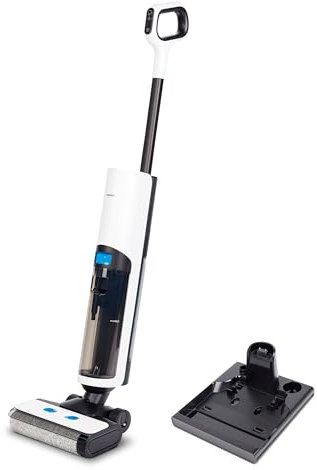 MEDION LIFE H20 limpiador de suelos duros (sin cable, batería recargable, limpiador de suelos, rodillo de cepillado, depósito de agua limpia y sucia separado, función de autolimpieza, pantalla LED