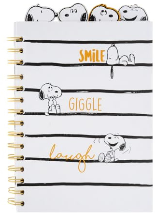 Grupo Erik Libreta con separadores Snoopy - Cuaderno A5 punteado, Libreta niña | Cuaderno apuntes : Libreta a5 anillas : Tapa blanda 160 págs
