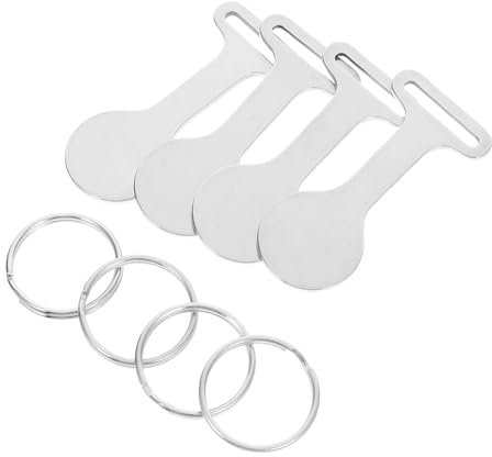Amosfun 4pcs Stainless Steel Shopping Cart Coin Keychain Trolley Token Holder Coins Key Fob for Supermarket Car Shopping Accessories