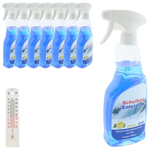 der kleine Handwerker 8 x Scheibenenteiser 500ml in Sprühflasche Auto Eisspray Entfroster Enteiser Enteiserspray Sprühenteiser + Gratis Thermometer