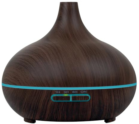 Ambiano Aroma Diffuser 300ml - Ultraschall-Luftbefeuchter mit 14 Farben LED-Licht & Timer, Aromatherapie, Duftlampe für ätherische Öle (Dunkel)