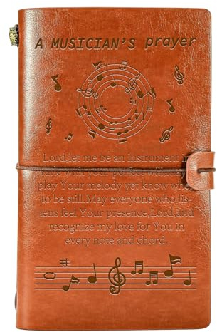 Wazzio Music Gifts for Men, Music Notebooks Journal 136 Page Refillable Writing, Music Teacher Gifts for Christmas Thanksgiving, Birthday Gift for Music Lover Teacher Musicians Singers Friend