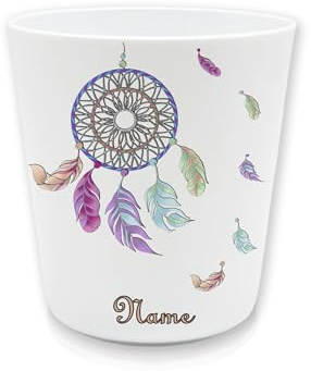 Kinderbecher Kunststoff Traumfänger mit Namen | Personalisiert, Zahnputzbecher, BPA frei