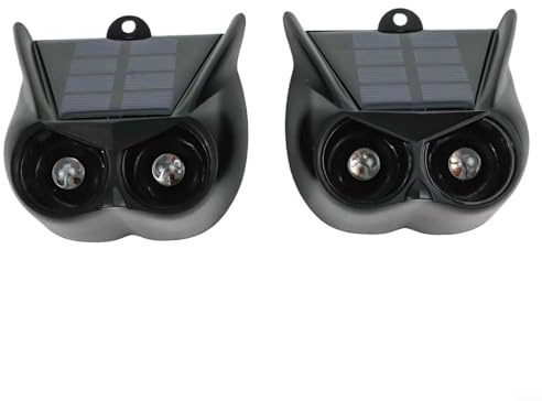 Zoegneer Solarbetriebene Tiervertreiber, Bewegungsmelder, Sicherheitsalarm, Gerät mit blinkendem Stroboskop-LED-Licht für Garten, Hof, Bauernhof, Schutz (2 Stück)