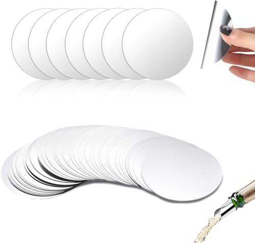 O OLAX 50 Pezzi Salvagoccia Vino 7.5 cm – Versatore Antigoccia in Pet Alimentare Riutilizzabile – Dischetti Versatori per Bottiglie di Vino Rosso, Bevande – Bar, Ristorante, Casa