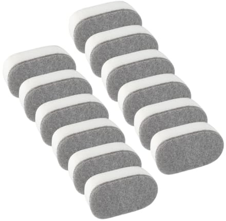 LRXIYODE 12pcs Double-Sided Kitchen Cleaning Sponges with Strong Decontamination Water-Absorbing Scouring Pads for Dishwashing and Household Use Grey and White