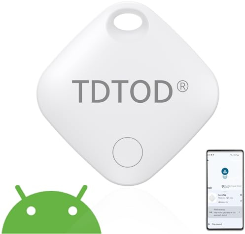 Android Smart Tracker Tag Localizador de Llaves Compatible con Google Mi Dispositivo Buscar App (Android Solamente), buscador de Llaves Bluetooth para Equipaje/Bolsas/Maletas (Blanco, 1 Pack)