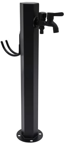 Czyurachel Wassersäule Garten, Standbrunnen Edelstahl, Wassersäulenhahn, Wasserzapfsäule Garten, 2 Outlets, Zierbrunnen, Gartenwassersäule (Sechseckig)