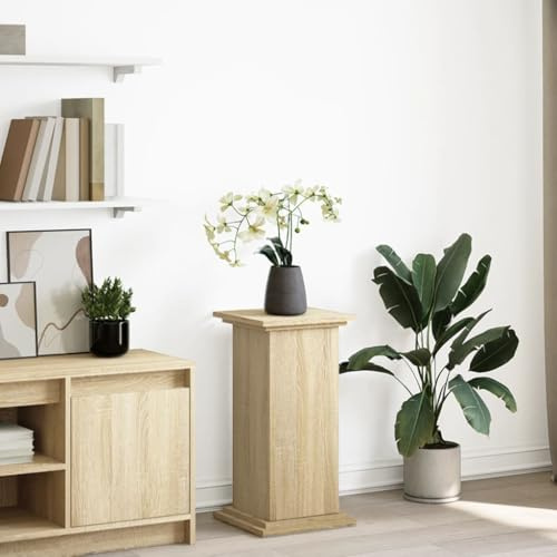 Frdhee Wohnzimmer Deko Zimmerpflanzenständer,Postament mit Stauraum -Eiche 31x30x60 cm Holzwerkstoff,Blumentopf Ständer für Zimmerecke,Wohnzimmer,Balkon,Terrasse,Hof