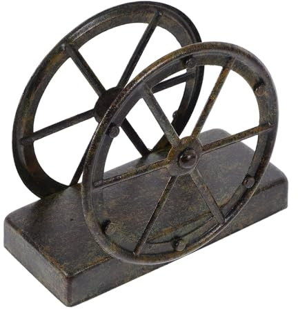 Boîte à mouchoirs Porte-serviettes en fonte de ferme, distributeur mouchoirs métal à roue rustique Housse pour distributeur