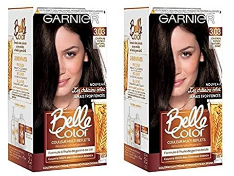 Garnier Belle Color C6062774 Les Châtains Eclat 3.03 Dunkelbraun, Naturgold, 2 Stück