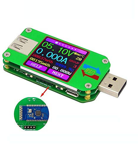 DollaTek UM24C USB 2.0 Leistungsmesser-Tester USB-Multimeter Farbe LCD-Anzeige Spannung Stromzähler Voltmeter Batterieladung Messen Sie den Kabelwiderstand mit Bluetooth
