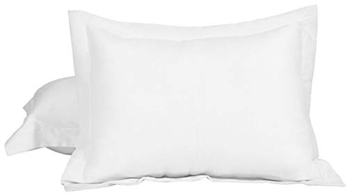 sourcing map Gerüschte Kissenbezüge, gebürstet, 30 x 40 cm, Schneeweiß, 2 Stück | Bettkissenbezüge aus Mikrofaser, Hotelverschluss, Kissenbezüge für Schlafzimmer