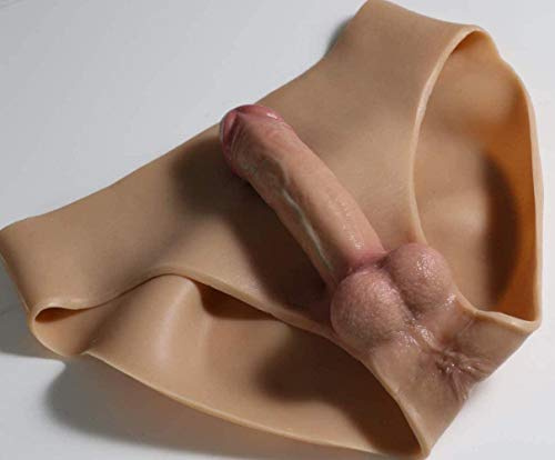 QXXNB Realistisch Silikon Dildo Hosen Steckbar Langlebig Sexy Unterwäsche Tragbare Hohle Penis Crossdresser Höschen Für Männer Penishülle Erektionssteigerung Sexspielzeug,L,L