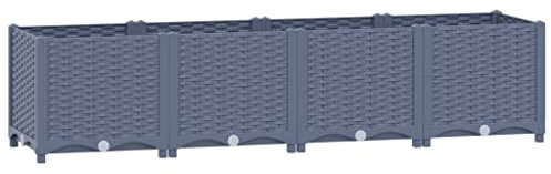 vidaXL Lit Surélevé Jardinière d'Extérieur Pot de Fleurs Bac à Plantes Lit de Plantation Plate-Bande Cour Jardin 160x40x38 cm Polypropylène