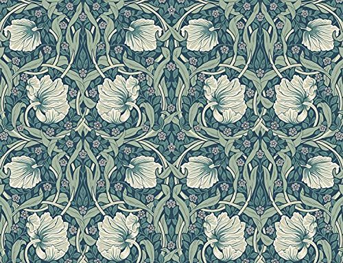 NextWall Pimpernel Floral Peel and Stick Wallpaper (Teal & Sandstone)