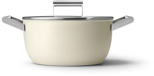 SMEG Faitout CKFC2411CRM Faitout 24cm coloris crème toux feux
