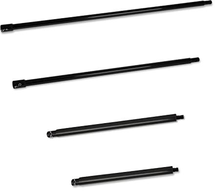 EBERTH Rallonge pour Tarière Thermique Tarière à Essence Perceuse de Sol en Set de 4 avec 400mm, 600mm, 800mm, 1000mm de Longueur, Acier, Laqué Noir, Connexion Enfichable avec Boulon de Sécurité