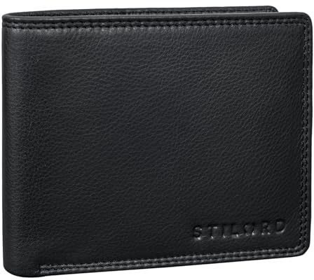 STILORD 'Lunis' Leder Geldbörse RFID Herren Vintage Portemonnaie mit Münzfach Echtleder Brieftasche Kartenetui Slim Wallet Geldbeutel für Männer, Farbe:schwarz