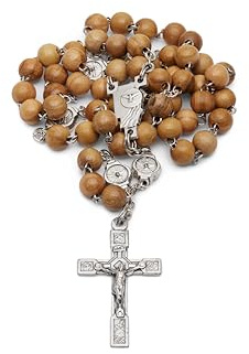 Mondo Cattolico Rosary Beads catholic for Women and Men from Vatican, Confirmation Catholic Rosary in Olive Wood Beads and Holy Spirit Center Medal - Perfect gifts